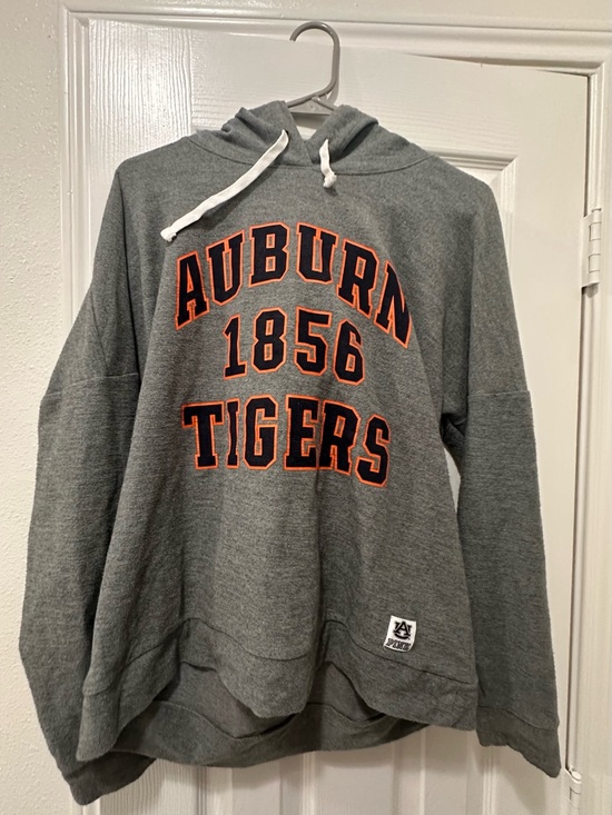 PINK Victoria's Secret Tops - PINK Victoria's Secret Auburn Gray Crewneck Sweatshirt with Orange Lettering